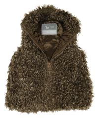 Hnedá kožušinová podšitá vesta Tu