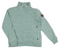 Světlezelená mikina s hvězdami a komínovým límcem Yigga