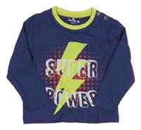 Tmavomodré triko s bleskem a puntíky Kuniboo