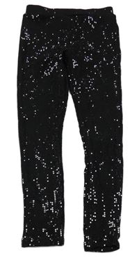 Čierne flitrové slávnostné legíny Dunnes