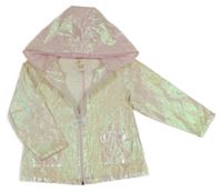 Svetloružová metalická nepromokavá bunda s kapucňou River Island