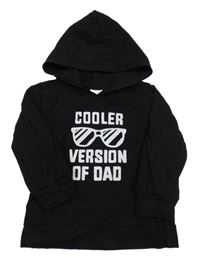 Čierna ľahká mikina s nápisom s okuliarmi a kapucňou