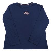 Tmavomodré triko s nápisem George