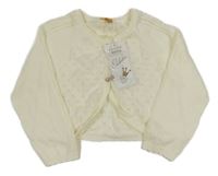 Nové - Smotanový prepínaci crop sveter s perforovaným vzorom Orchestra