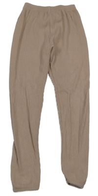 Hnědé žebrované legíny