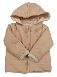 Růžová zateplená propínací mikina s Bambim a kapucí Primark