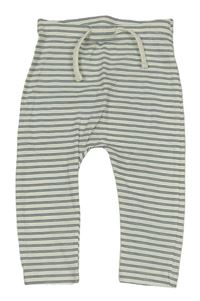 Bielo-tmavozelené pruhované ľahké tepláky Matalan