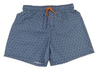 Tmavomodro-bílé vzorované plážové kraťasy H&M