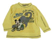 Žluté triko s Mickeym a dinosaurem C&A