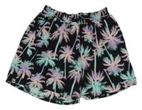 Čierne šifónové sukňové kraťasy s palmami H&M