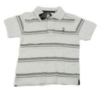 Nové - Bílo-šedé pruhované polo tričko C&A