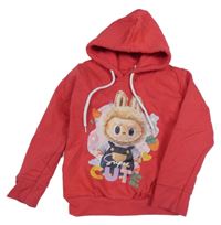 Jahodová mikina s Labubu a kapucňou