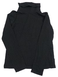 Čierne bodkovaná é tričko s rolákom zn. H&M