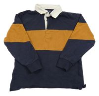 Tmavomodro-hnedá mikina s golierikom Next