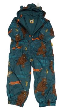 Tmavozelená šušťáková jarná kombinéza s Gruffalem a kapucňou Tu