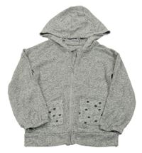 Sivý melírovaný prepínaci ľahký sveter s kapucňou George