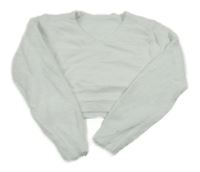 Biely crop chlpatý sveter