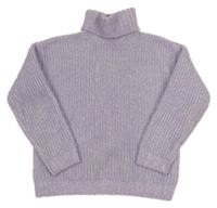 Lila melírovaný sveter s rolákom Primark