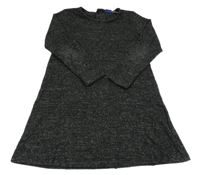 Čierne melírované úpletové šaty lupilu