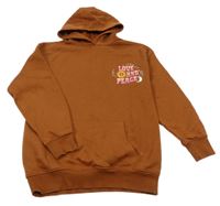 Hnedá mikina s potlačou a kapucňou Matalan