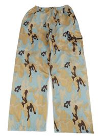 Kockovaným - béžovo-svetlomodré army nohavice