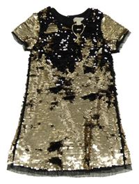 Černo-zlaté flitrové šaty