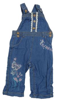 Modré laclové podšité rifle s výšivkami George