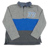 Šedo-modré polo triko s číslem F&F