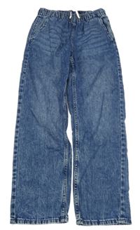 Tmavomodré melírované rifle s kapsou 