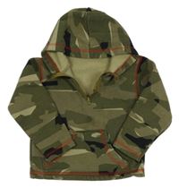 Khaki army mikina s kapucňou