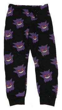 Černo-fialové tepláky s Pokémony 