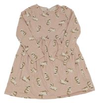Svetloružové šaty s králikmi H&M