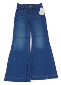Nové - tmavomodré flare rifle s kapsami H&M