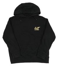 Čierna mikina s logom a kapucňou Sonneti