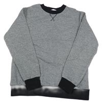 Čierno-sivá melírovaná mikina H&M
