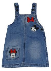 Modré riflové laclové šaty s Mickeym a Minnie Primark