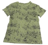 Kaki-čierne tričko s fleky H&M