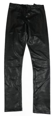 Černé koženkové zateplené legíny H&M