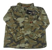 Khaki army riflová košilová bunda 