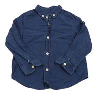 Tmavomodrá rifľová košeľa