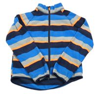 Sivo-modro-neónově oranžová pruhovaná prepínaci fleecová mikina H&M