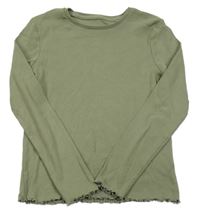 Khaki žebrované triko Primark