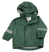Tmavozelená voděodolná jarní bunda s kapucí 