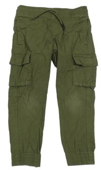 Khaki riflové cuff cargo slim kalhoty Denim Co.