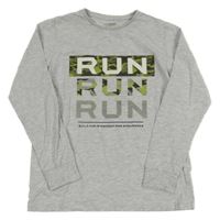 Světlešedé melírované triko s nápisem LC Waikiki