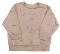 Ružová mikina s plameňáky M&S