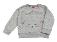 Sivo-ružová vzorovaná mikina s ňufáčikom  F&F