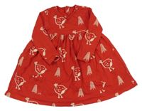Červené šaty s ptáčky M&S