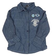 Šedomodrá košile s tygrem H&M