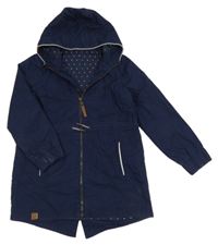 Tmavomodrá šusťáková jarní parka s kapucí Yigga